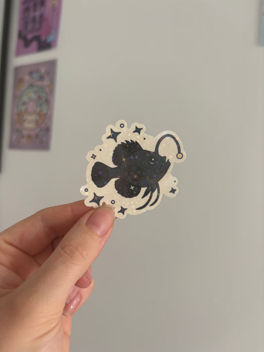 Anglerfish Holographic Sticker