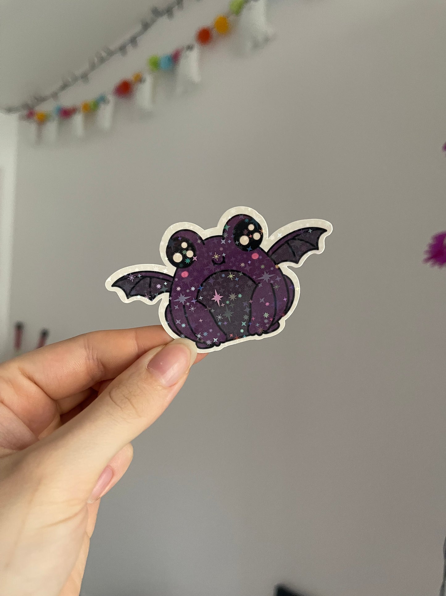 Bat Frog Holographic Sticker