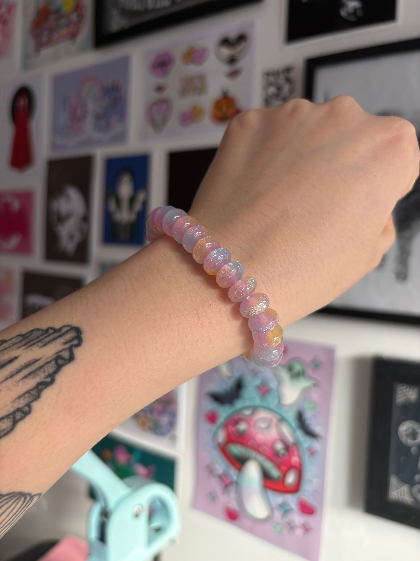 Holographic Pastel Beaded Bracelet