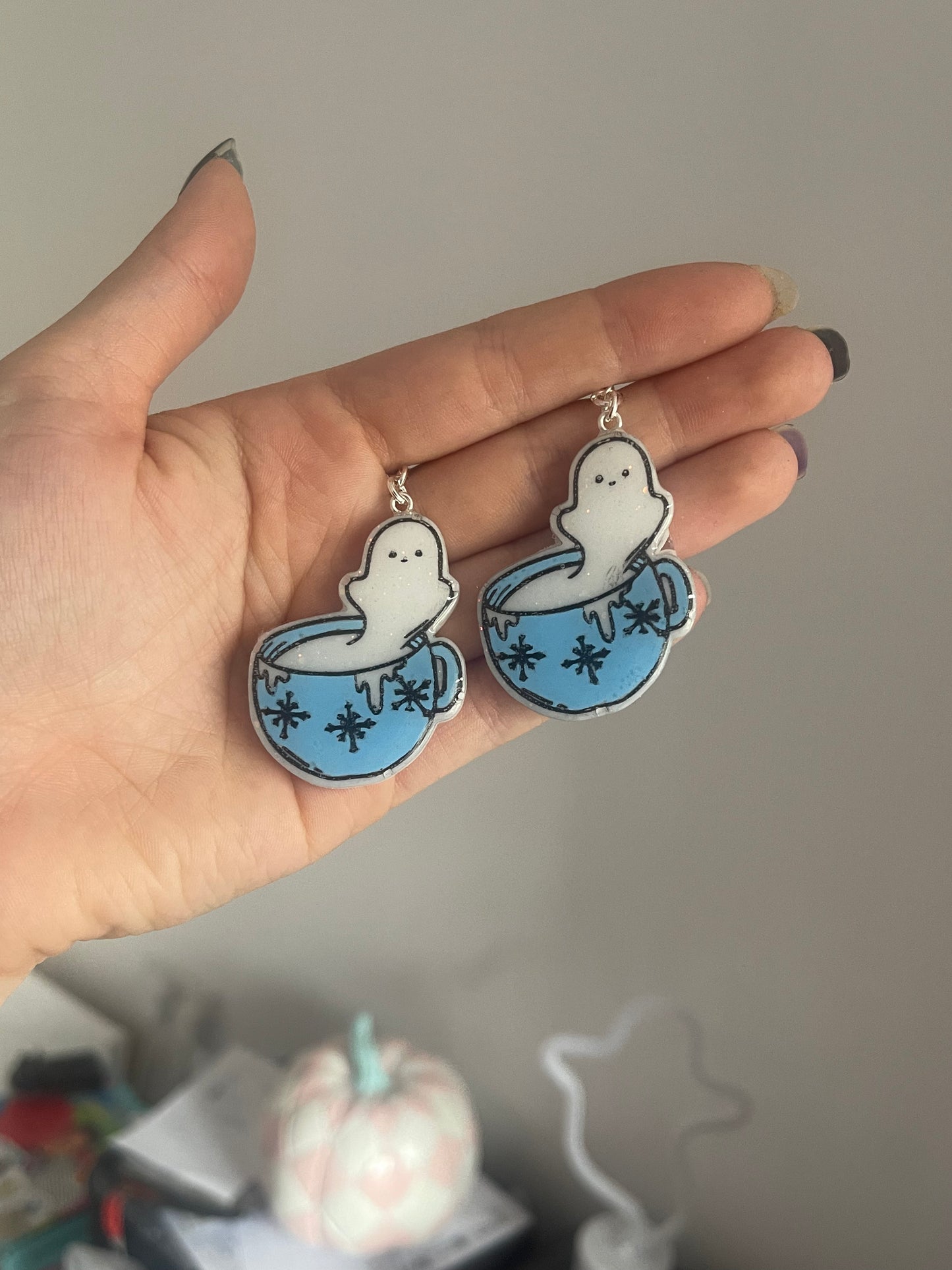 Ghostie Hot Chocolate Earrings