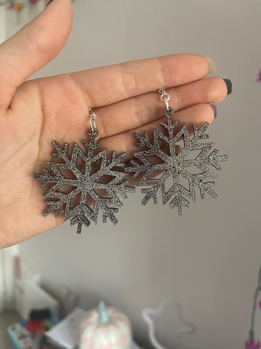 Holographic Snowflake Earrings