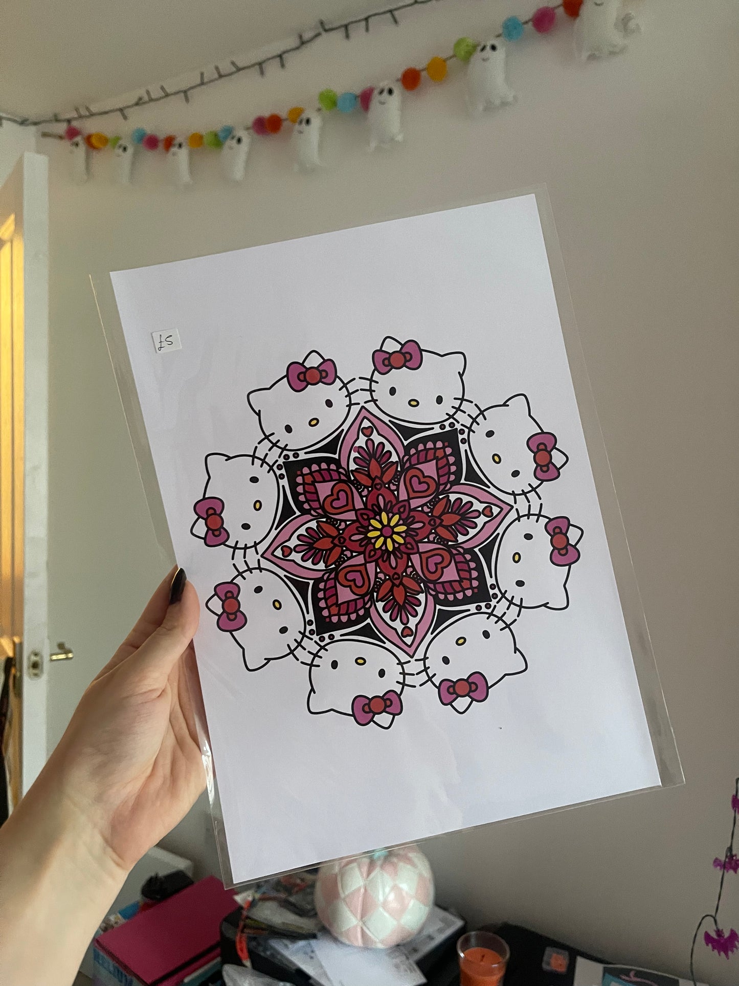 Cute Kitty Mandala A4 Print