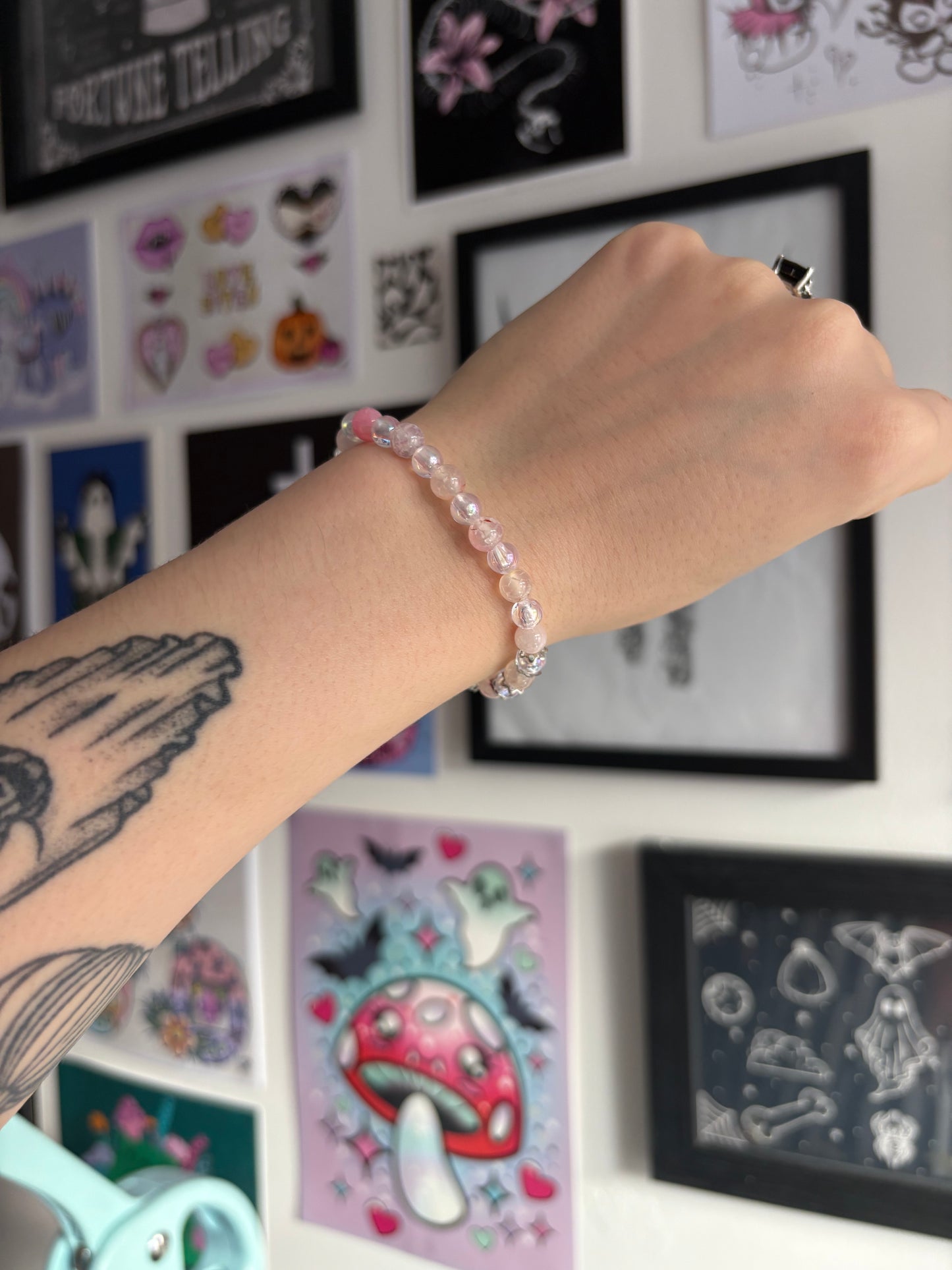 Pale Pink Beaded Bracelet