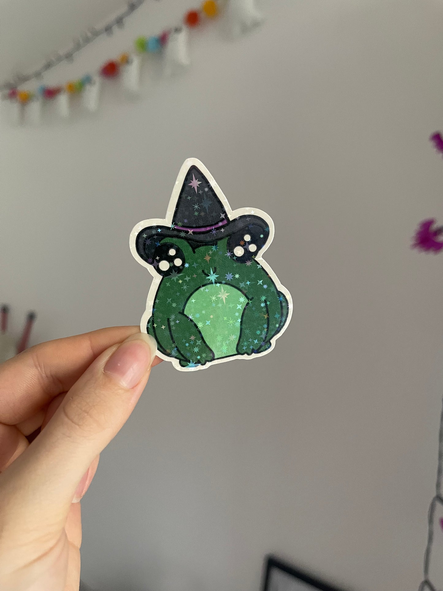 Witch Frog Holographic Sticker