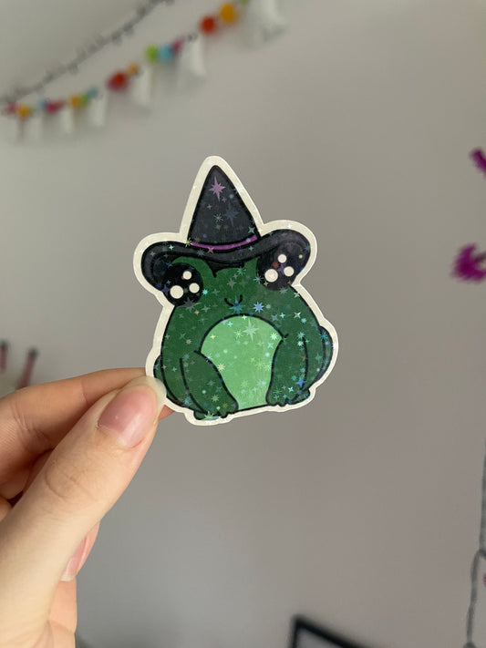 Witch Frog Holographic Sticker