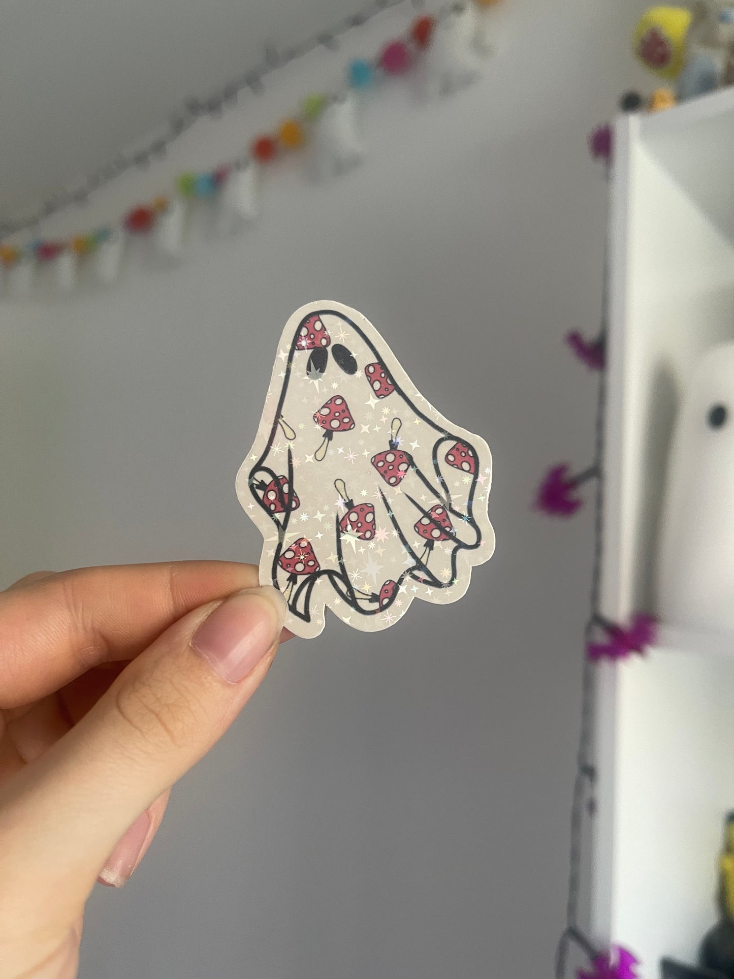 Mushie Ghost Holographic Sticker