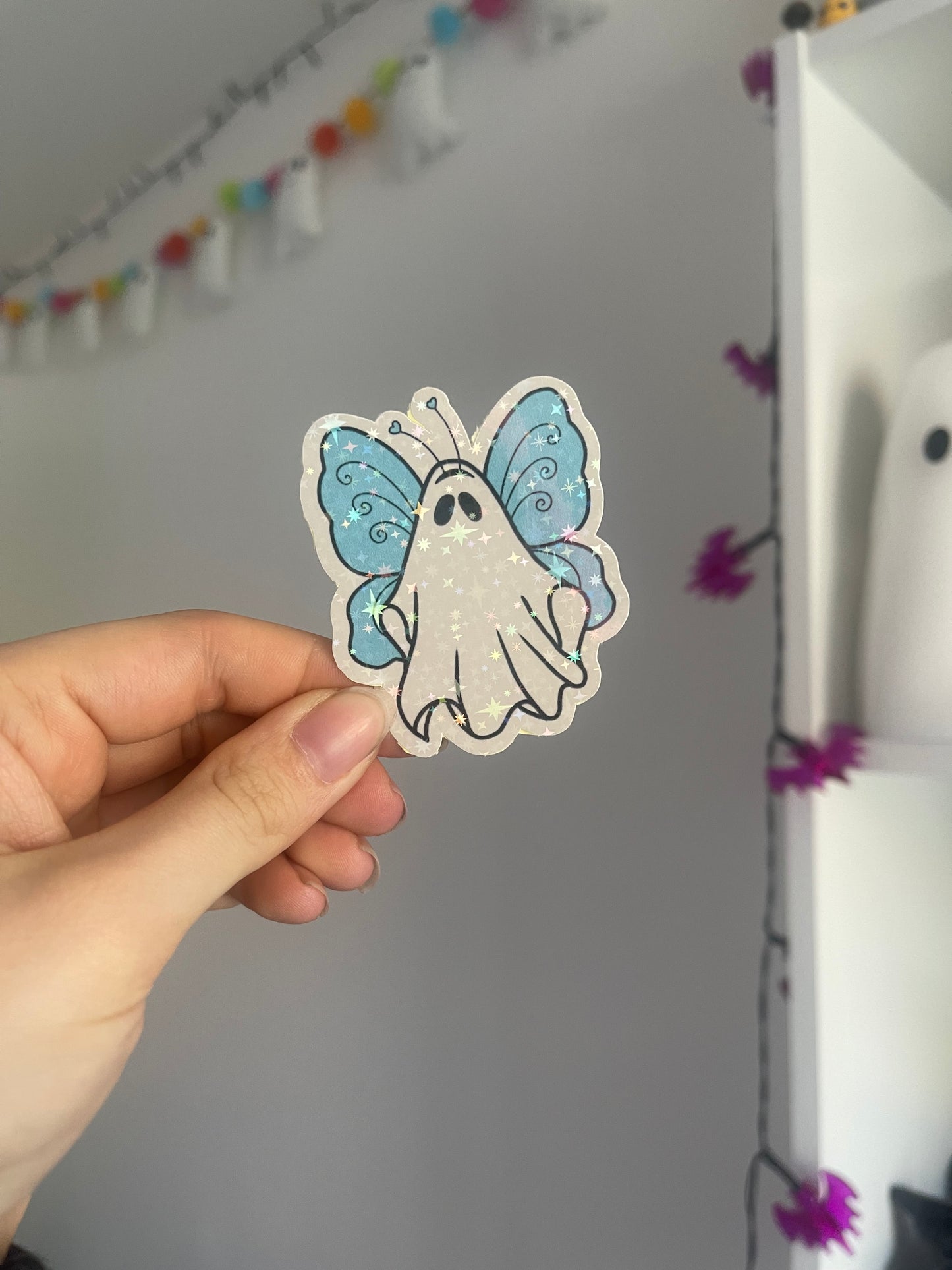 Blue Fairy Ghost Holographic Sticker