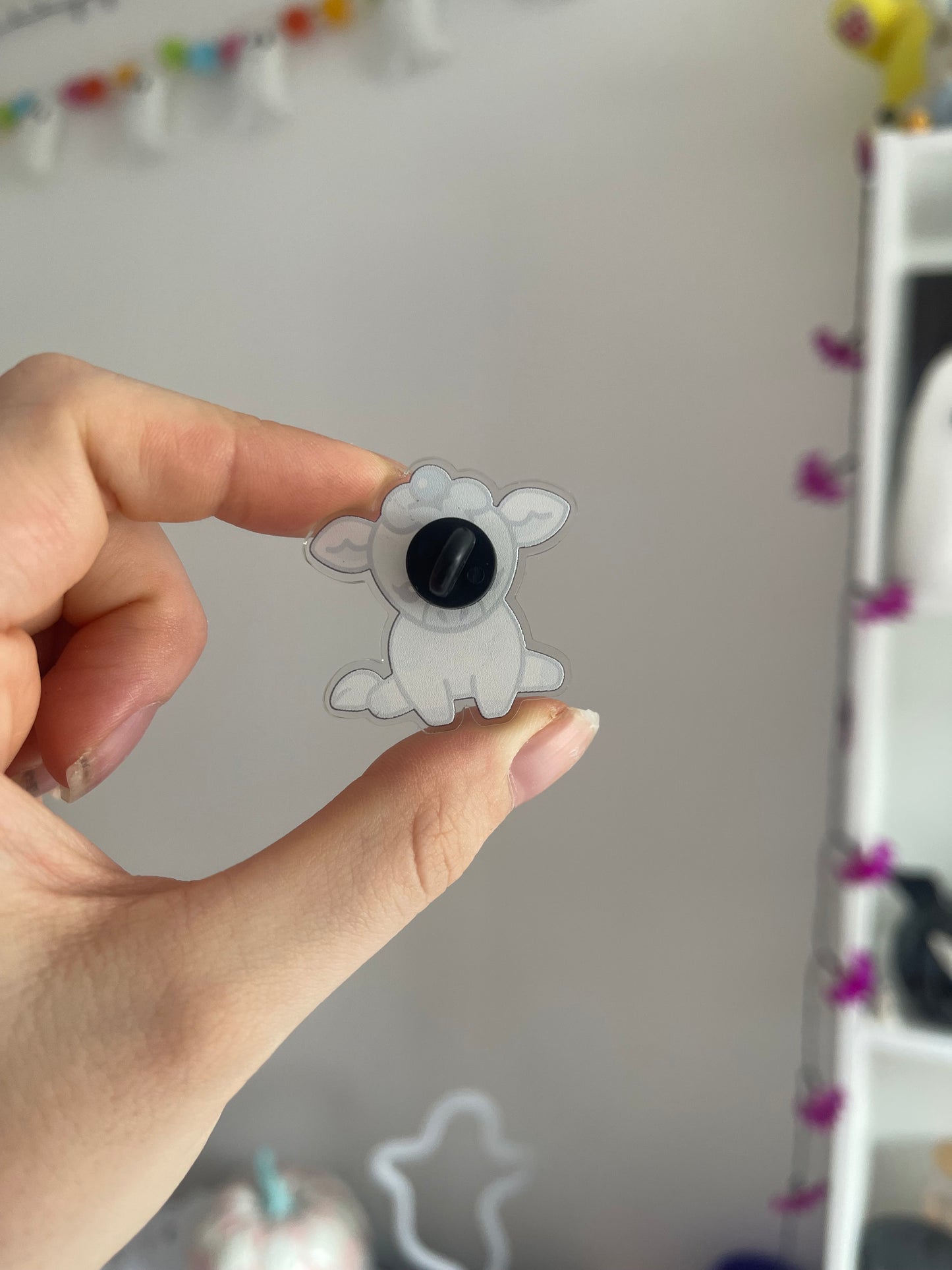 Blueberry Cow Acrylic Pin