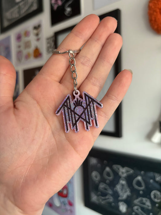 Pink Holographic Sleepy Keyring
