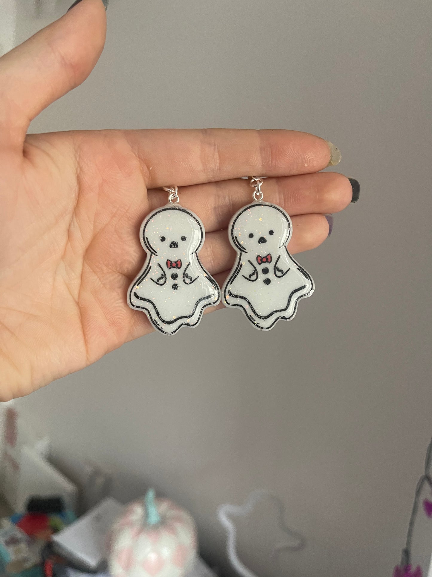 Gingerbread Ghost Earrings