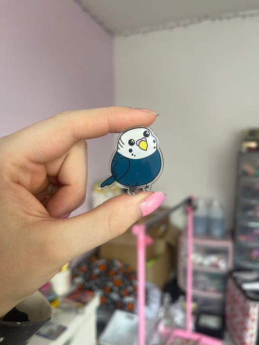 Coke the Budgie Acrylic Pin