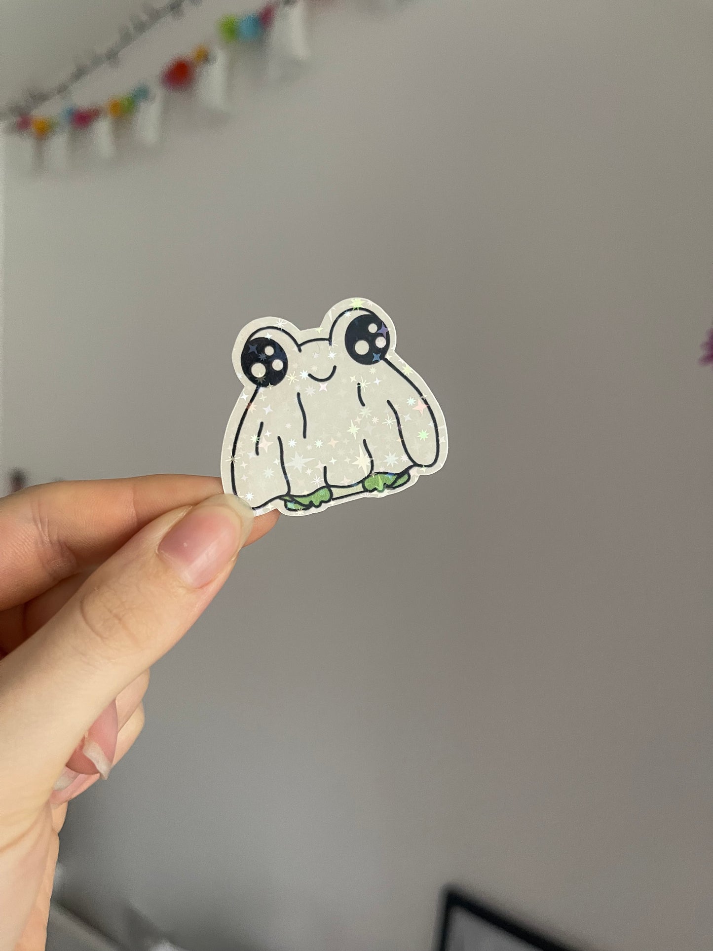 Ghost Frog Holographic Sticker