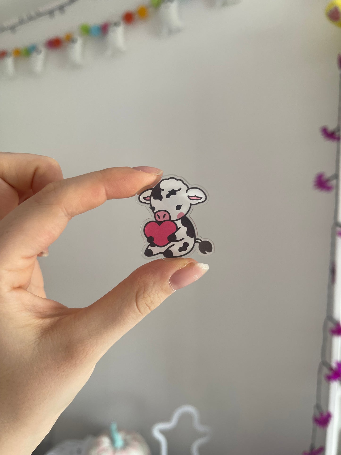 Cute Cow Acrylic Pin