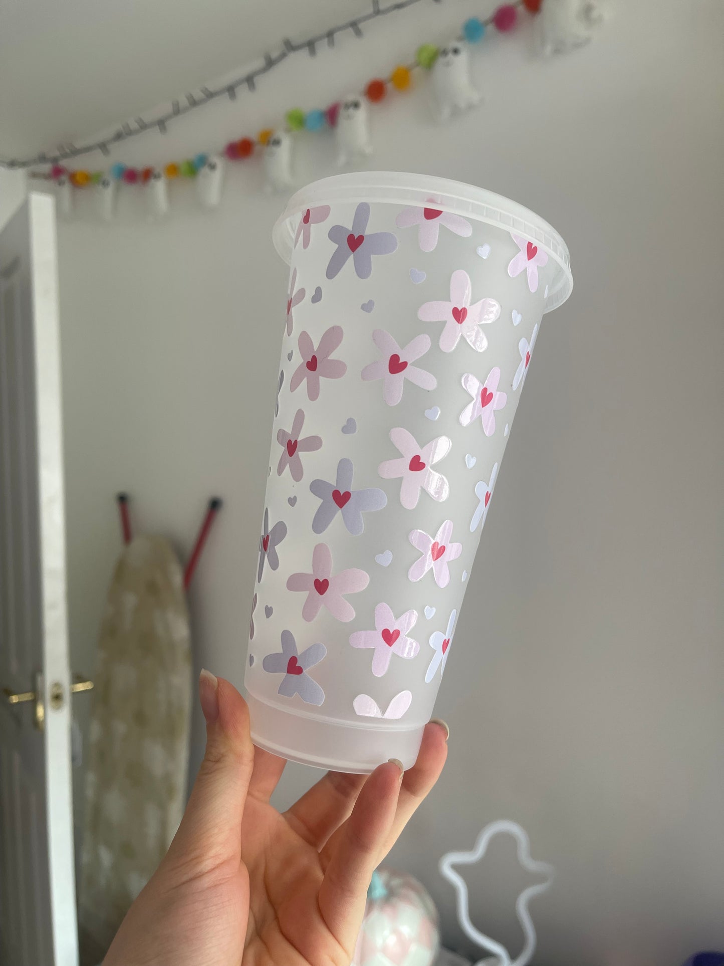 Colourful Heart Daisies Cold Cup