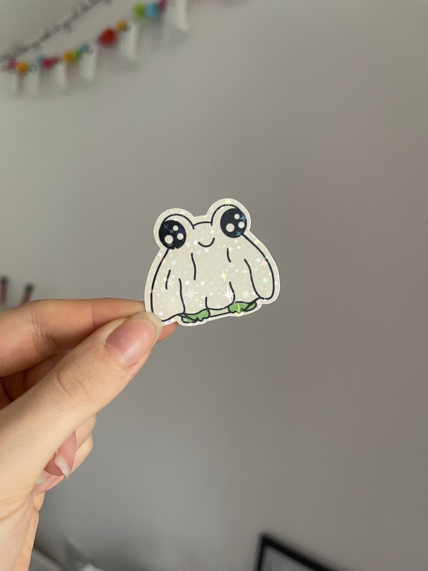 Ghost Frog Holographic Sticker