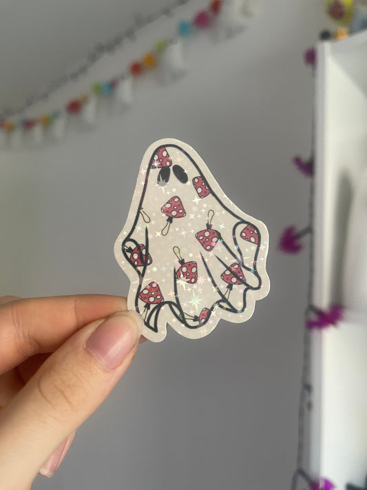 Mushie Ghost Holographic Sticker