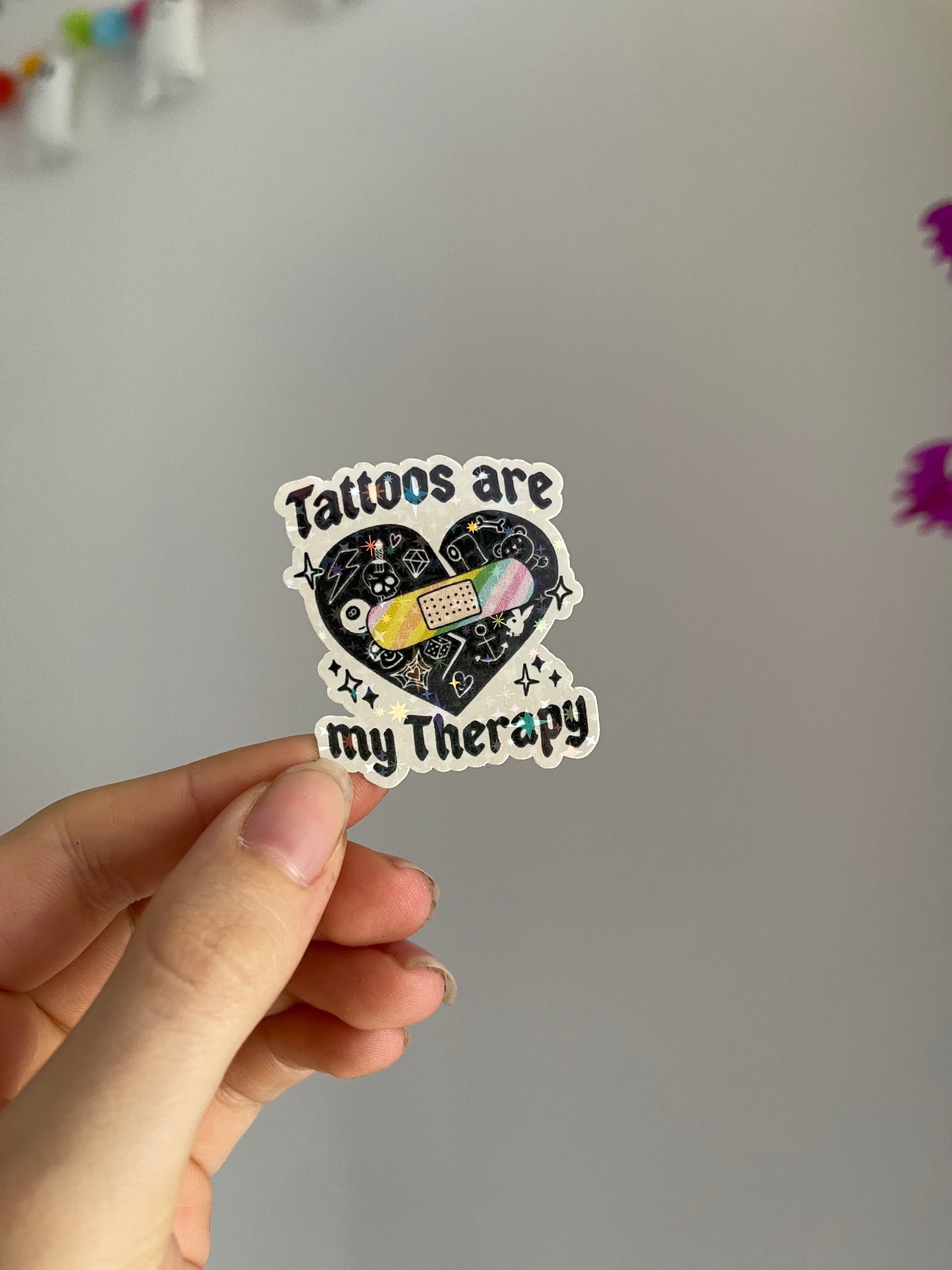 Tattoo Therapy Holographic Sticker