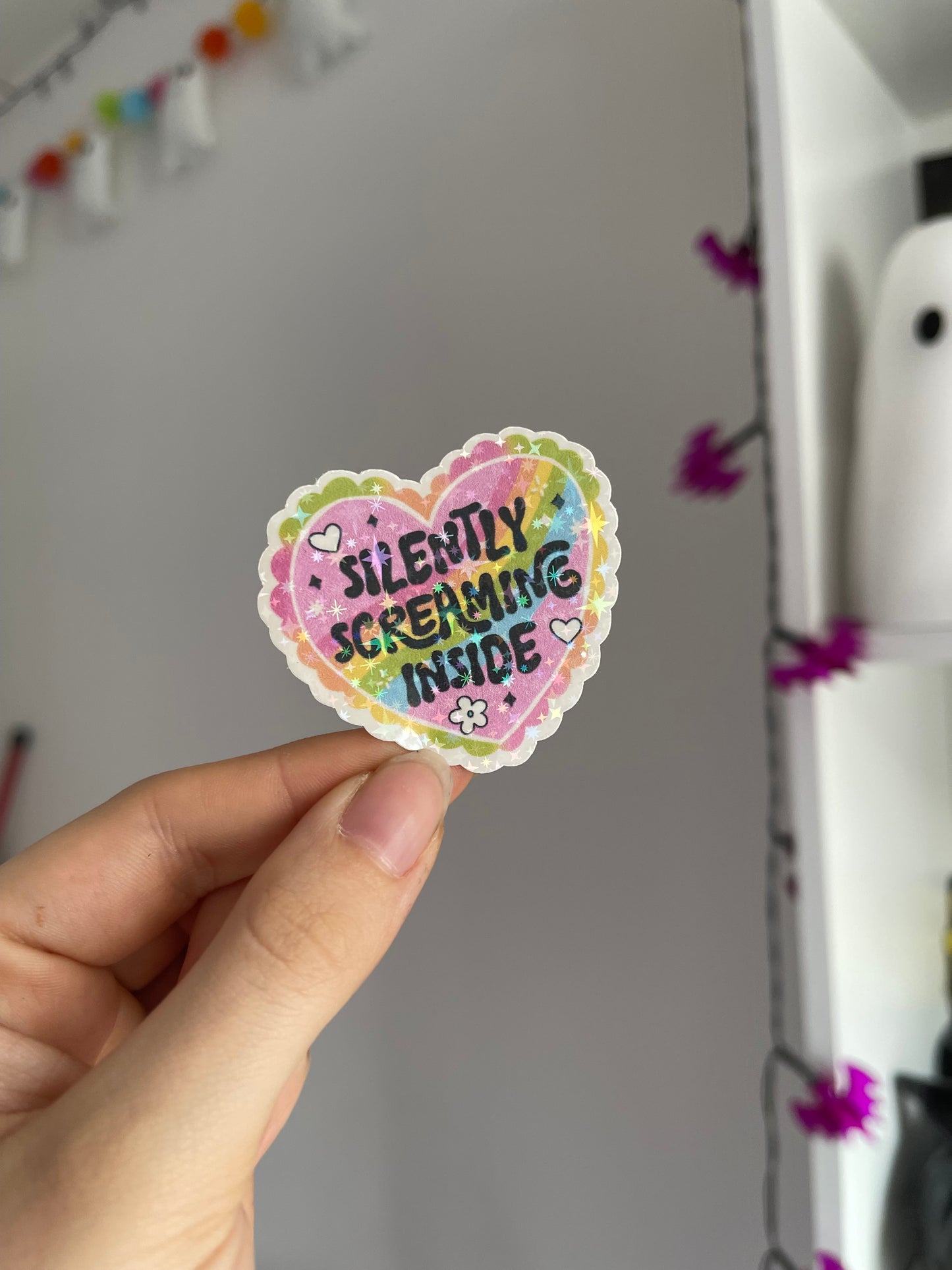 Silently Screaming Holographic Sticker