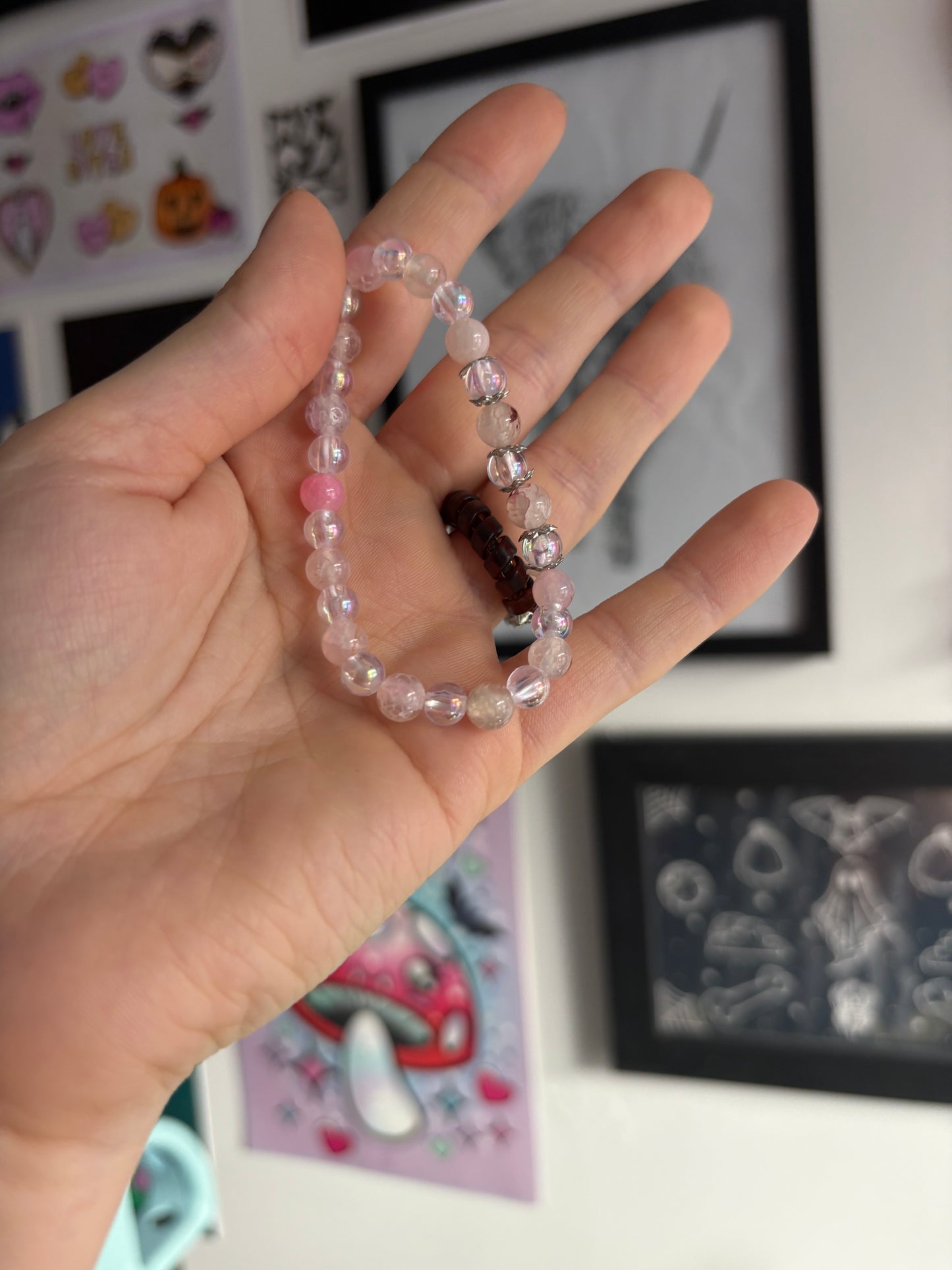 Pale Pink Beaded Bracelet