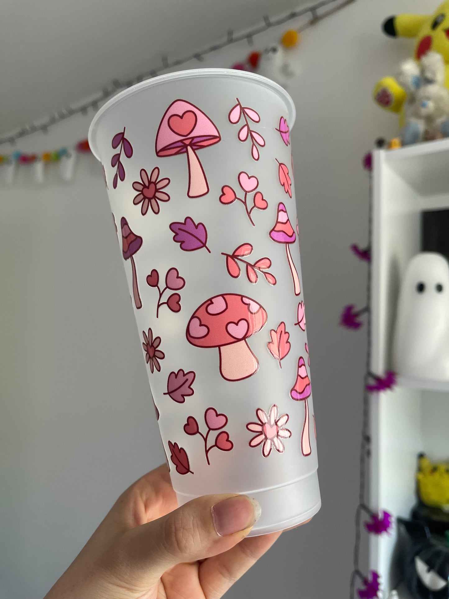 Cute Heart Mushroom Cold Cup