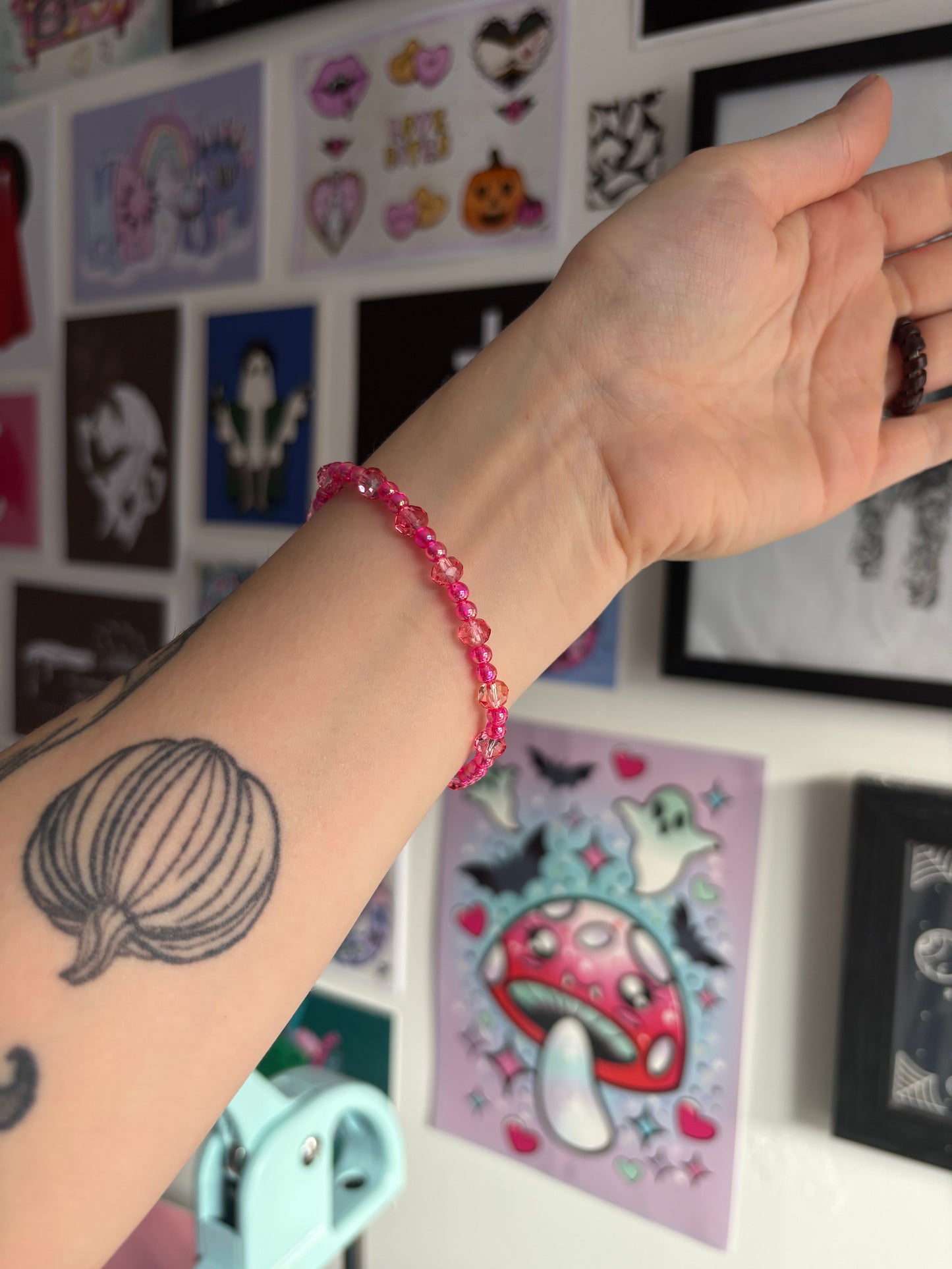 Hot Pink Beaded Bracelet