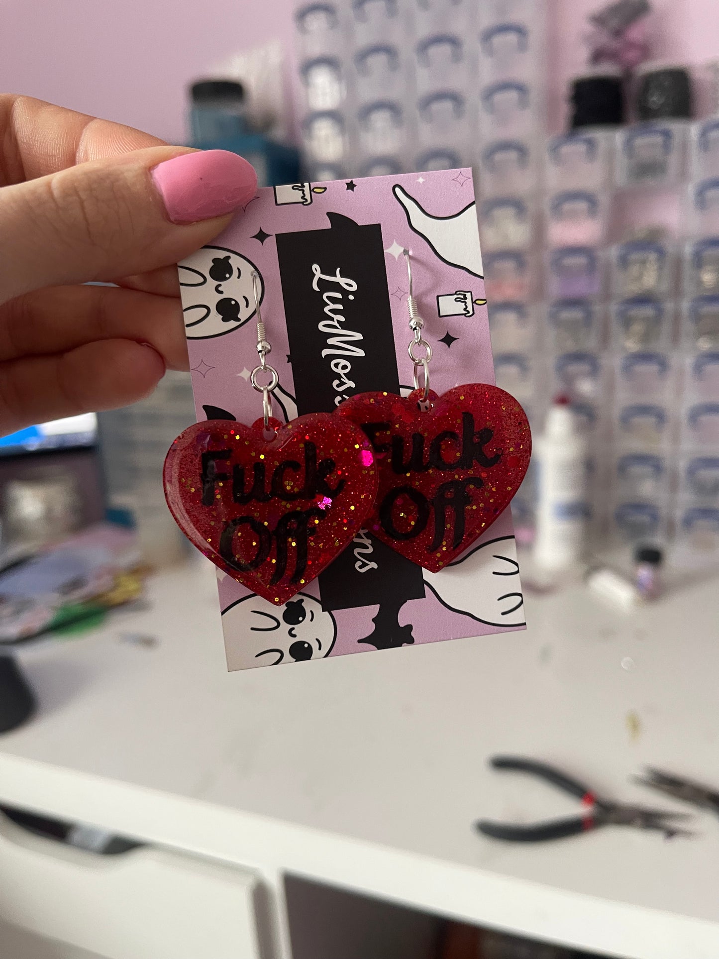 F*ck Off Heart Earrings