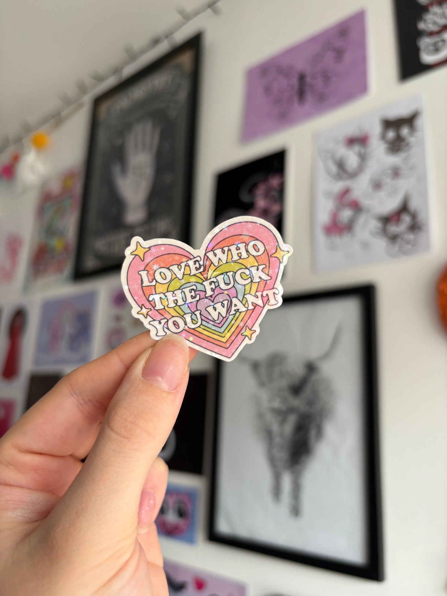 Love Who You Want Holographic Sticker