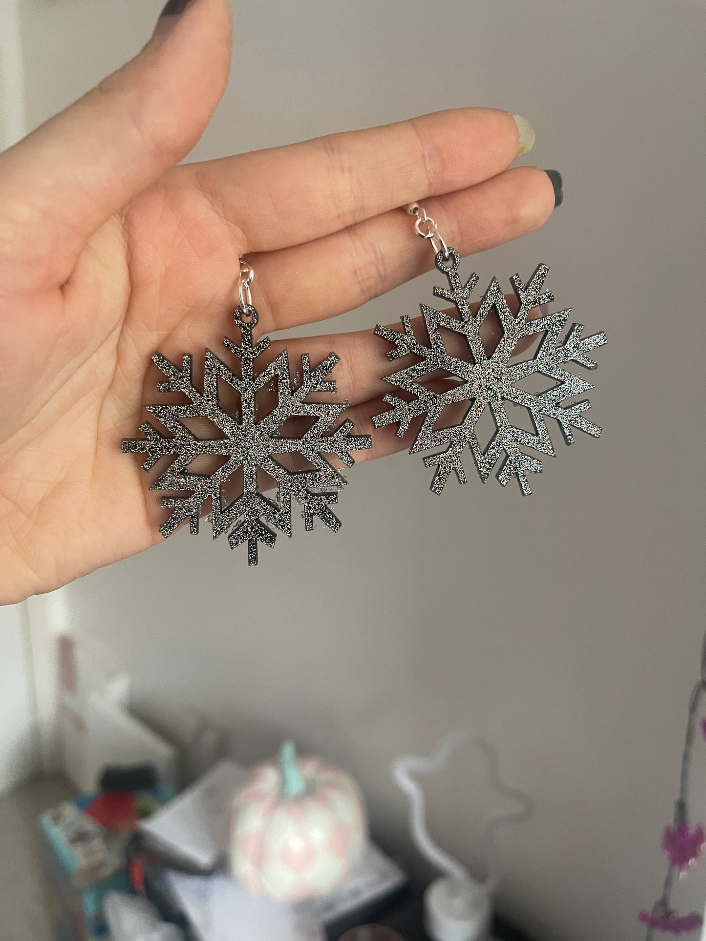 Holographic Snowflake Earrings