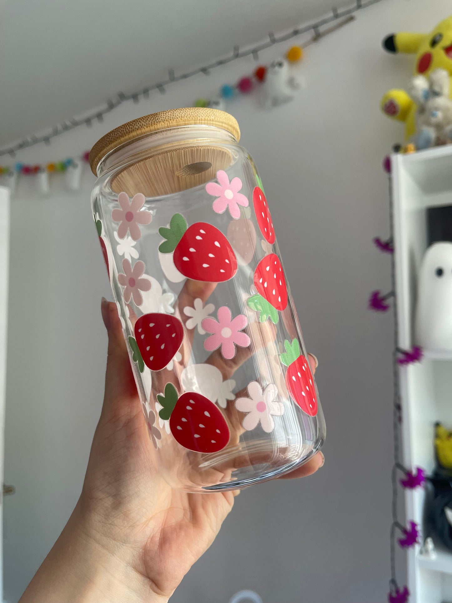 Strawberries & Flowers Libbey Glass