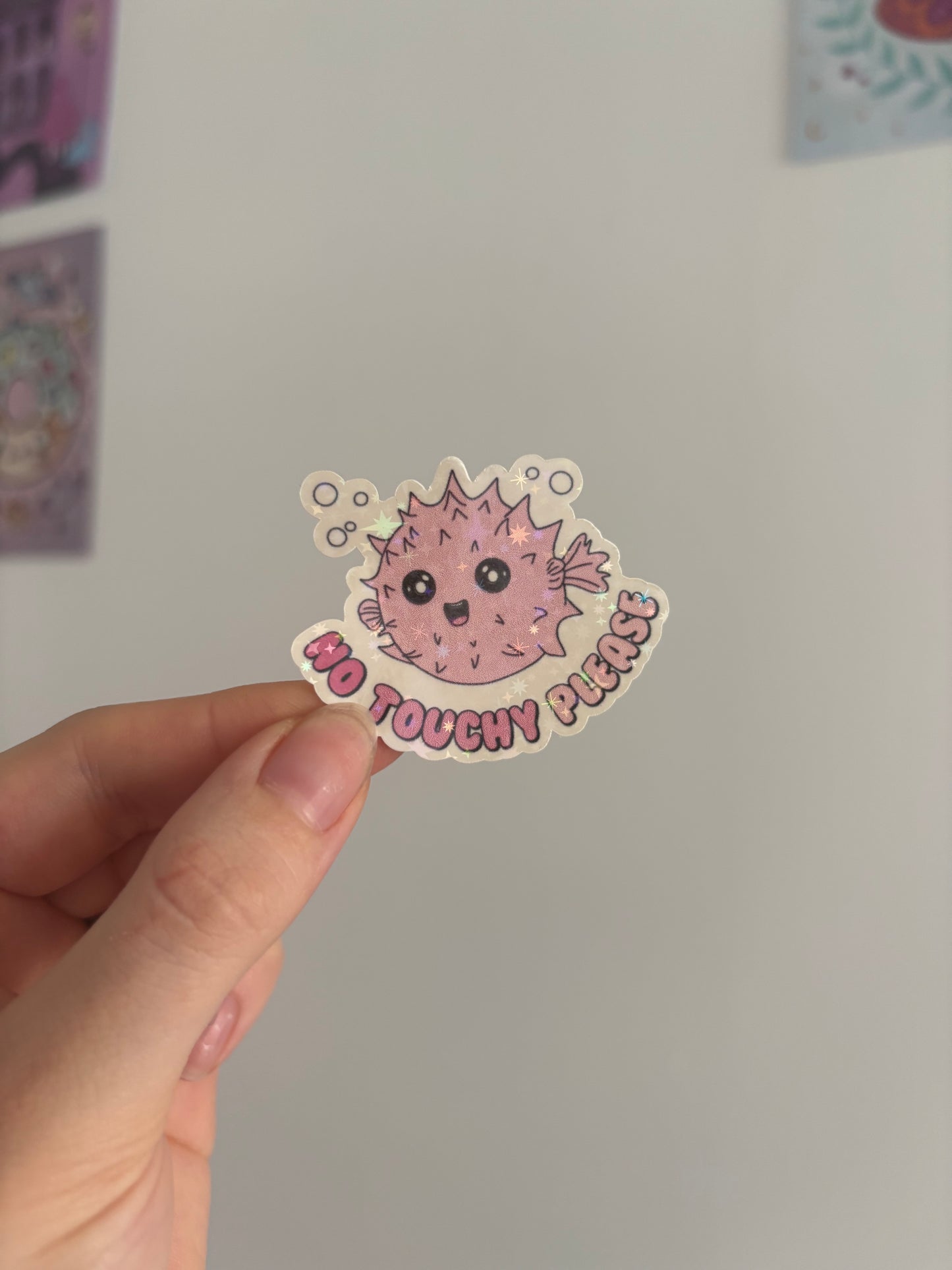 No Touchy Pls Holographic Sticker