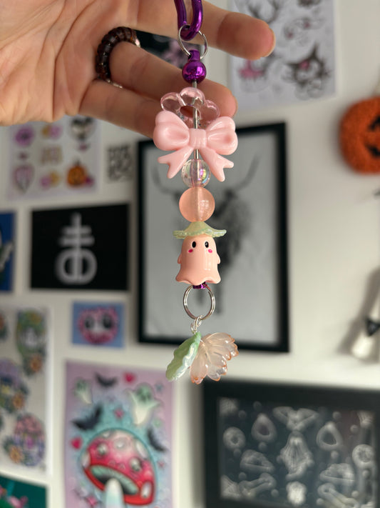 Pink Cottagecore Ghost Charm
