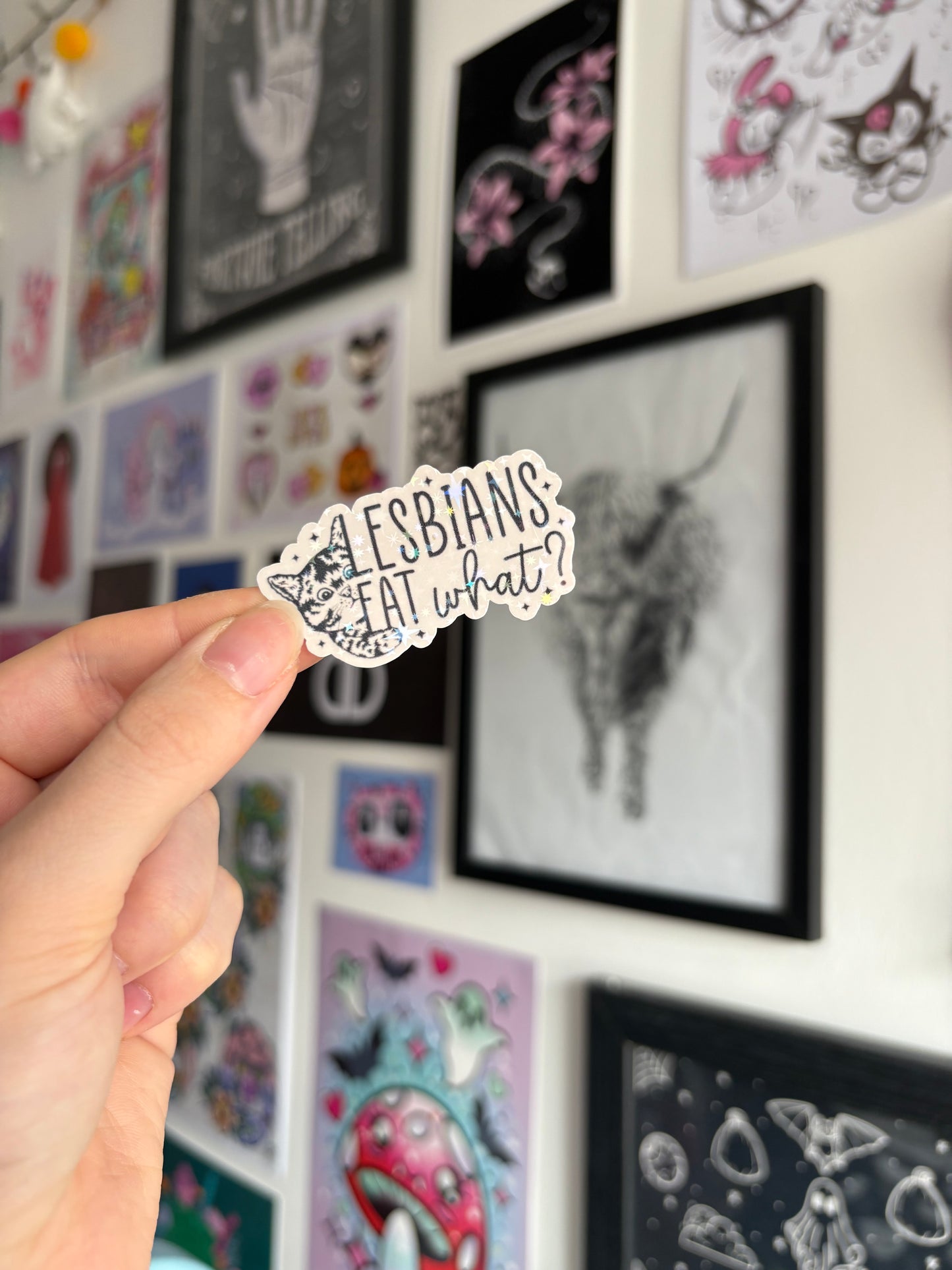 Lesbians Eat What? Holographic Sticker