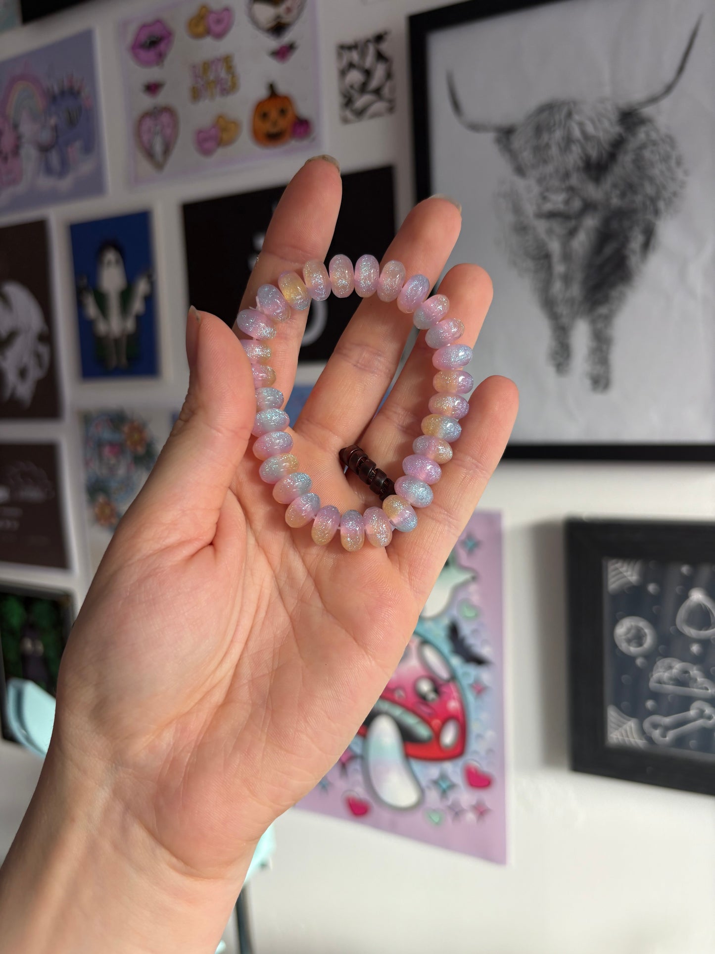 Holographic Pastel Beaded Bracelet