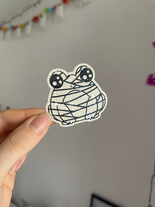 Mummy Frog Holographic Sticker