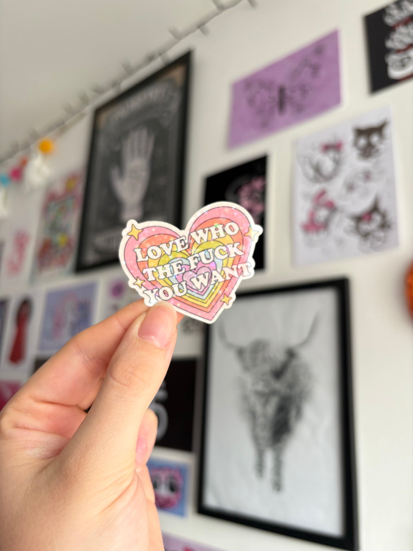 Love Who You Want Holographic Sticker