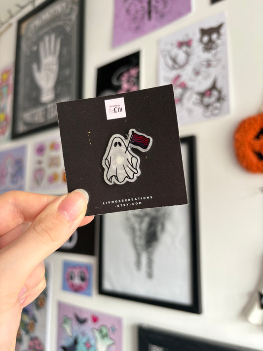 Bi Pride Ghost Pin