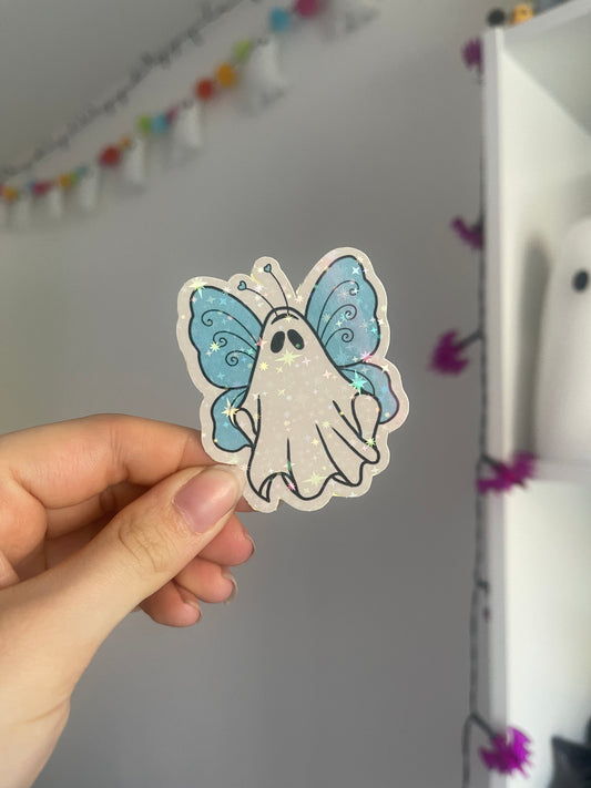 Blue Fairy Ghost Holographic Sticker