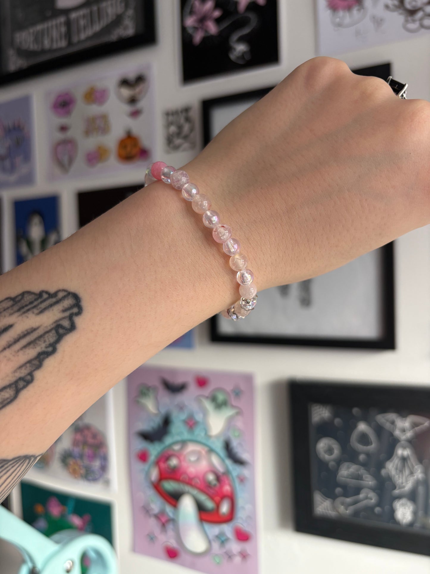 Pale Pink Beaded Bracelet