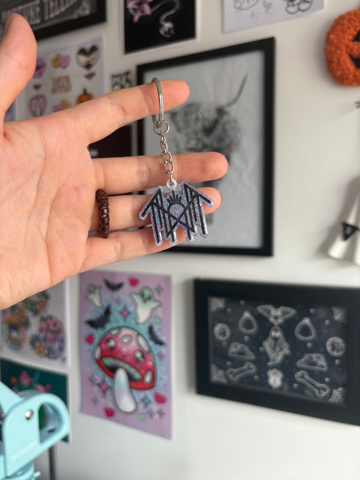 Lilac Holographic Sleepy Keyring