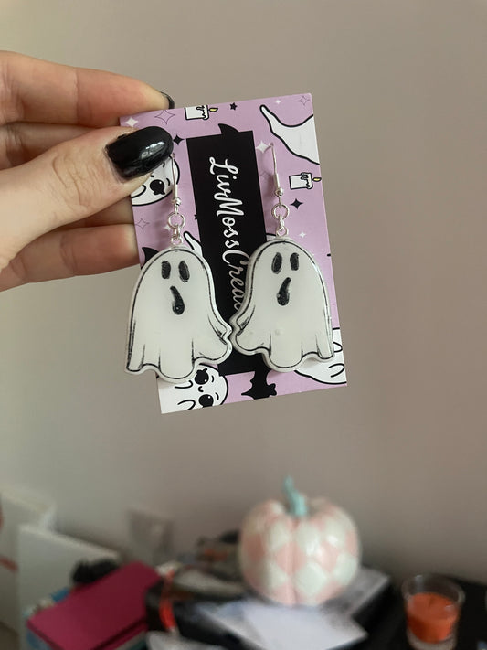 Spooky Ghost Earrings - made to order