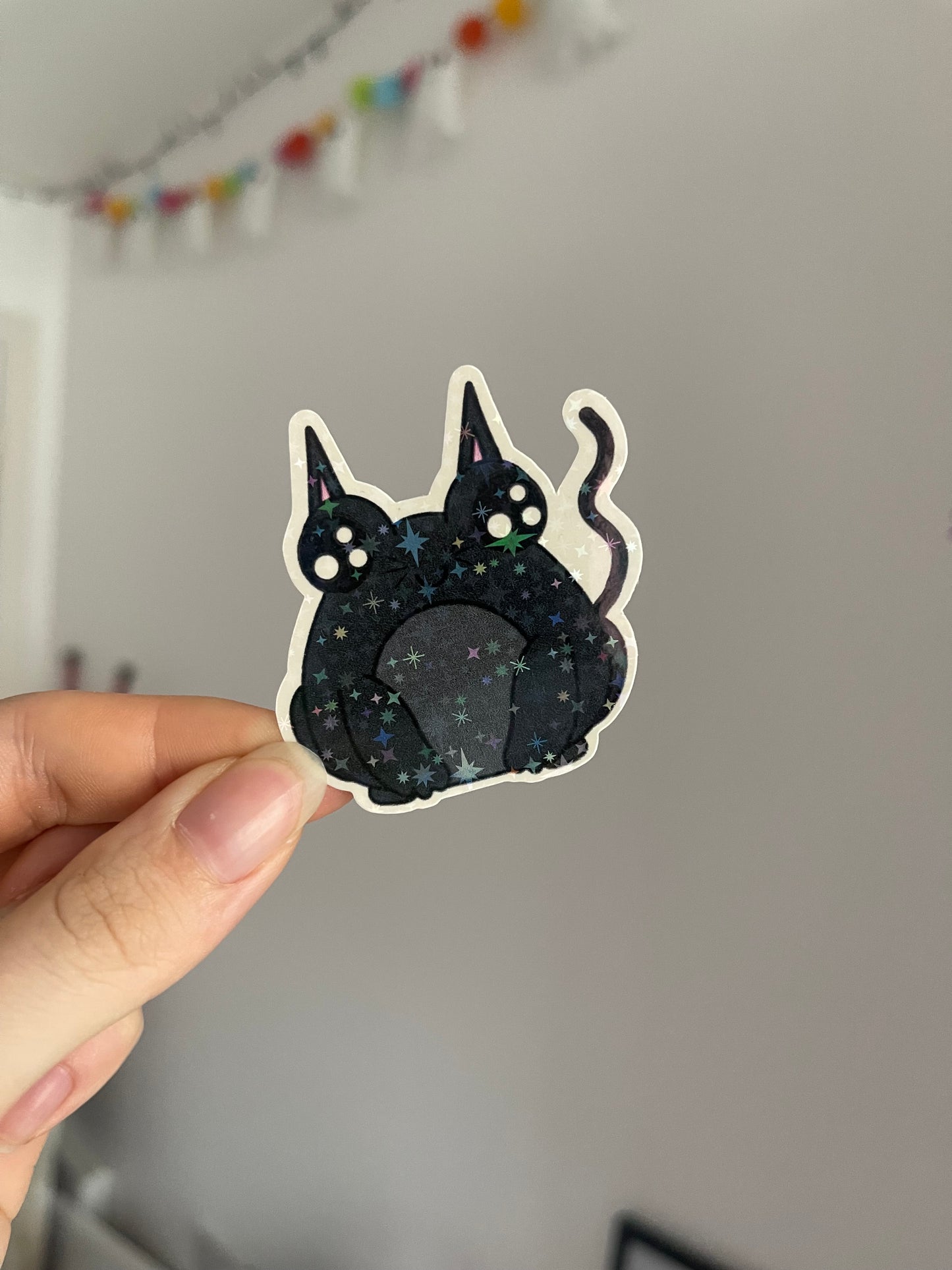 Cat Frog Holographic Sticker