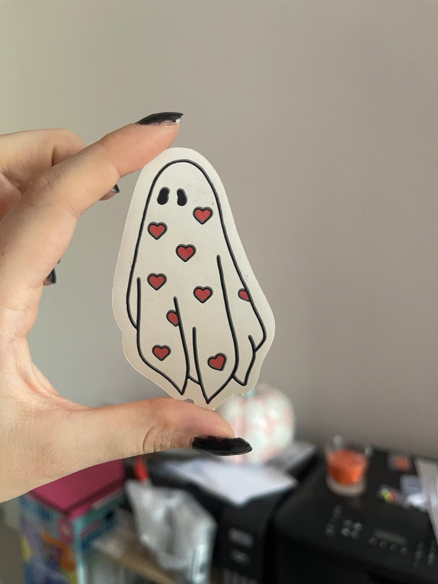 Heart Ghost Sticker