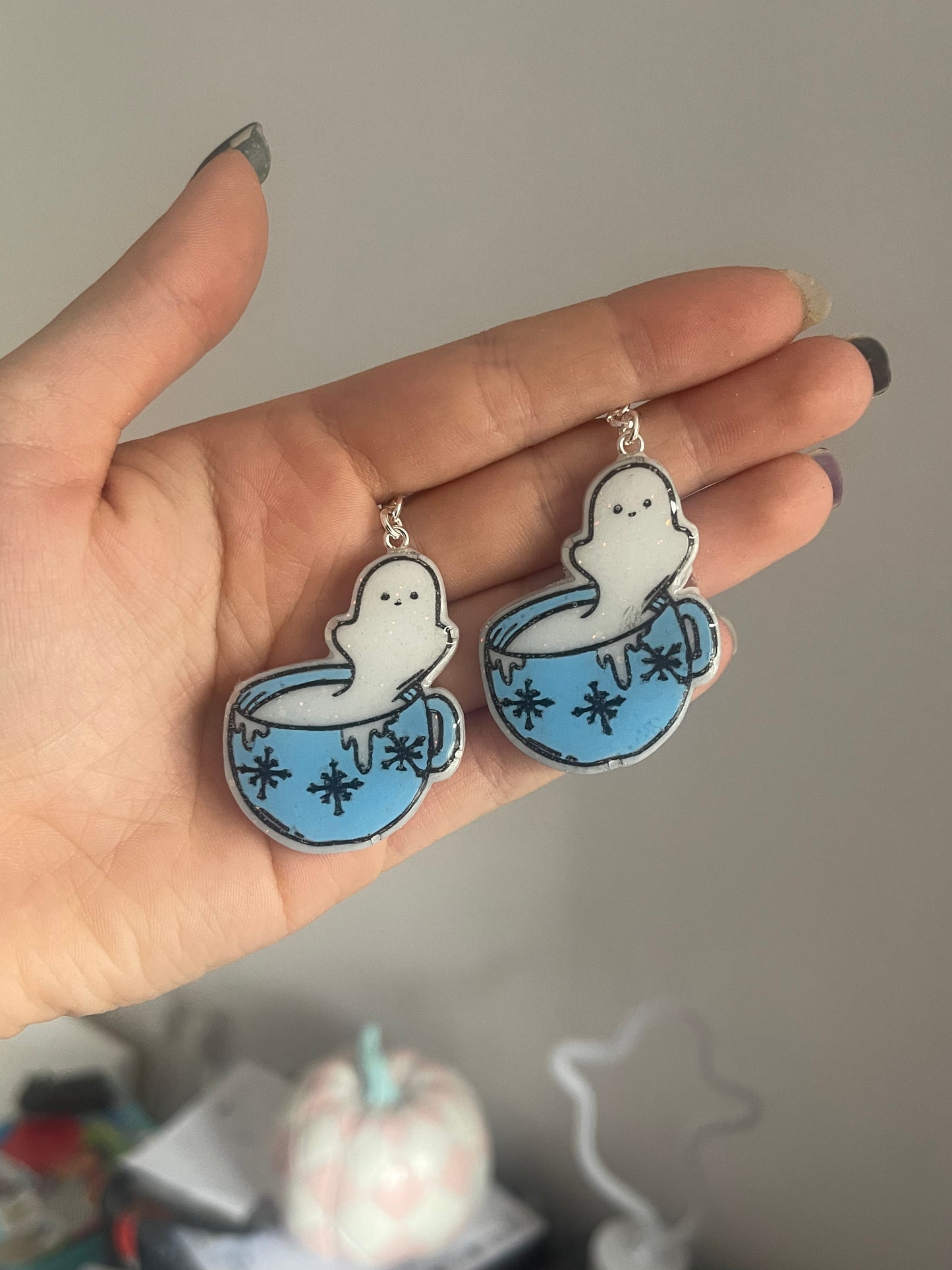 Ghostie Hot Chocolate Earrings