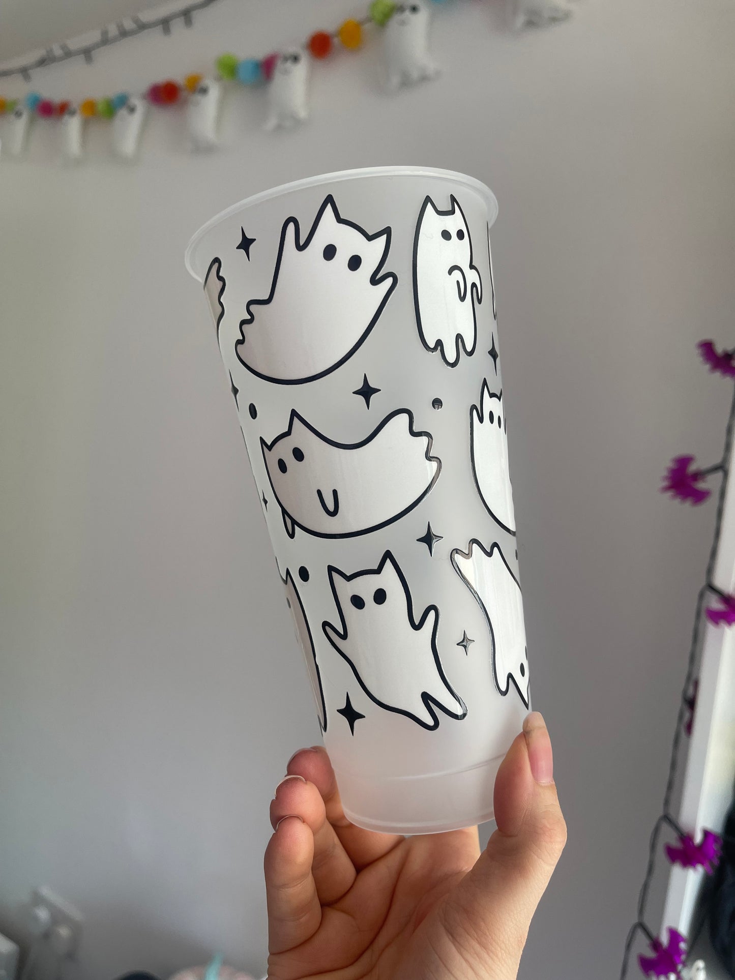 White Ghost Kitties Cold Cup