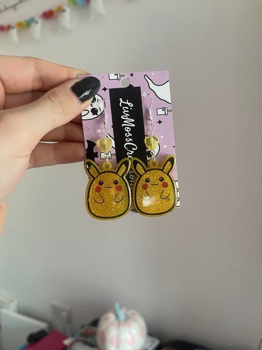 Squish Electric Mouse Earrings - made to order