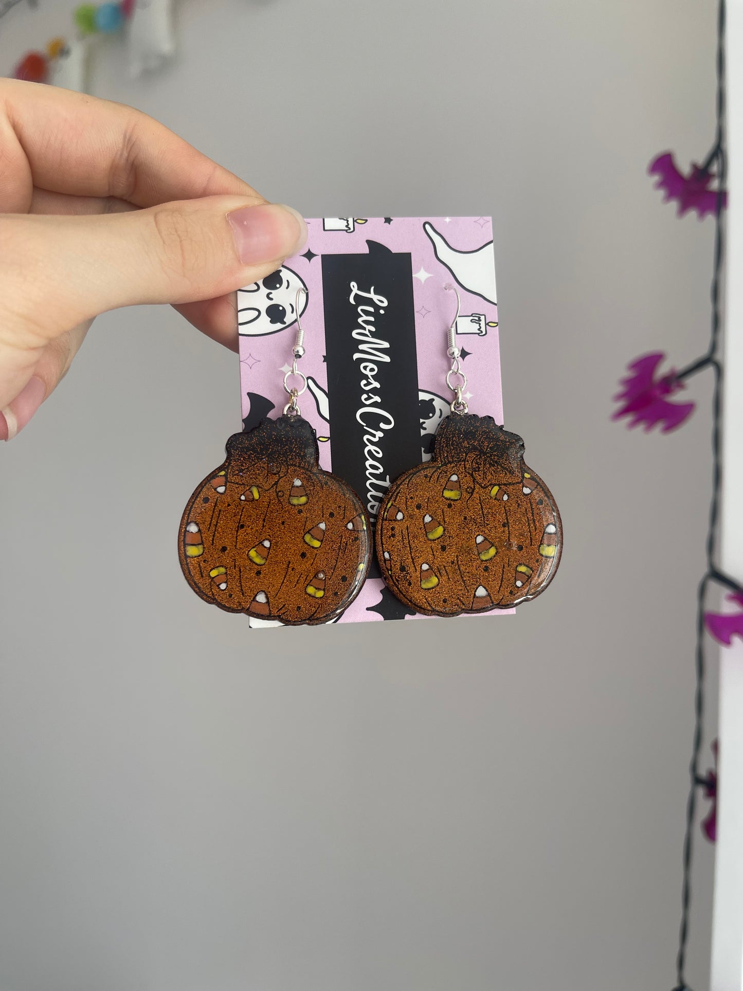 Candy Corn Pumpkin Earrings