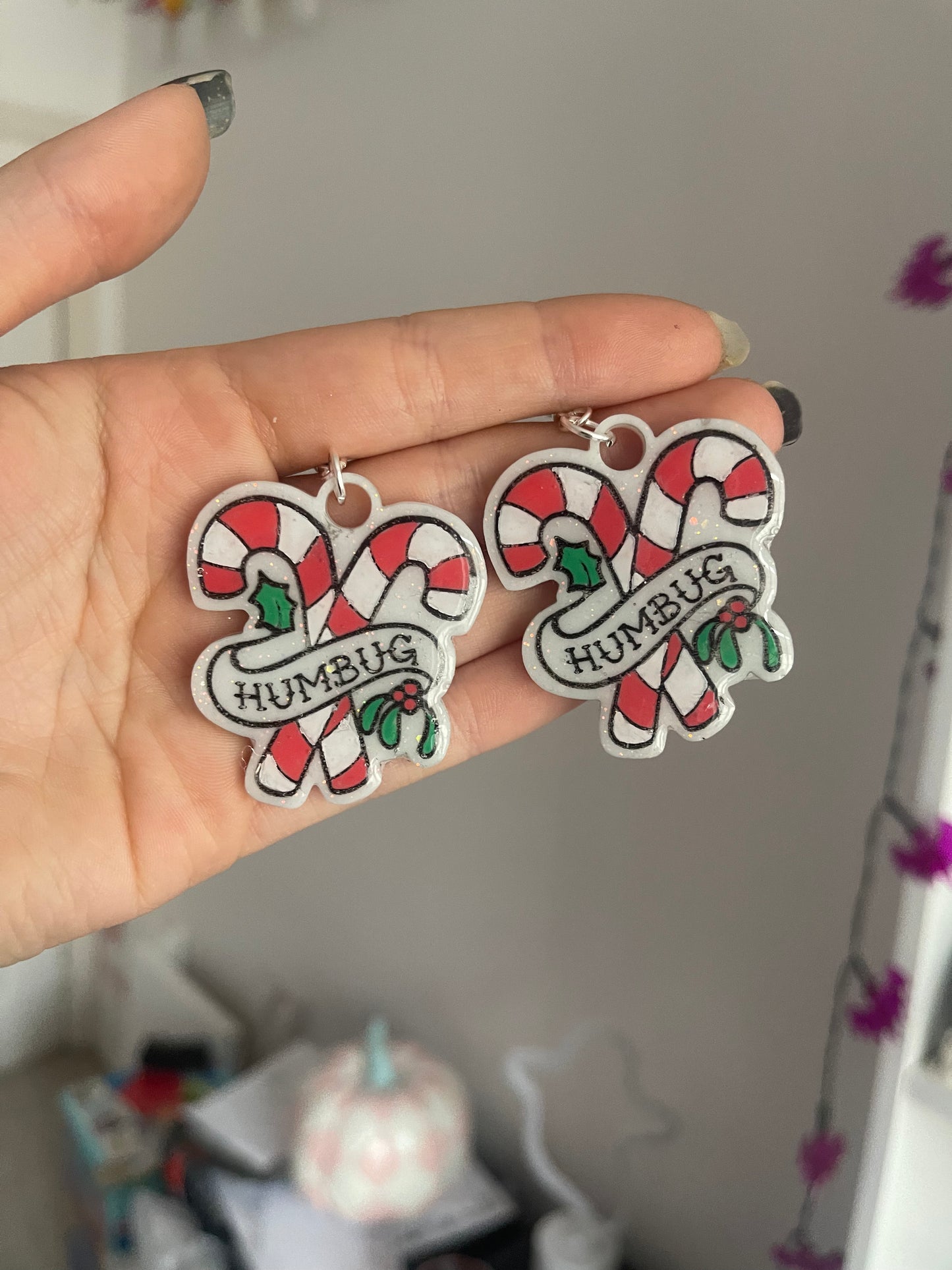 Humbug Candy Cane Earrings