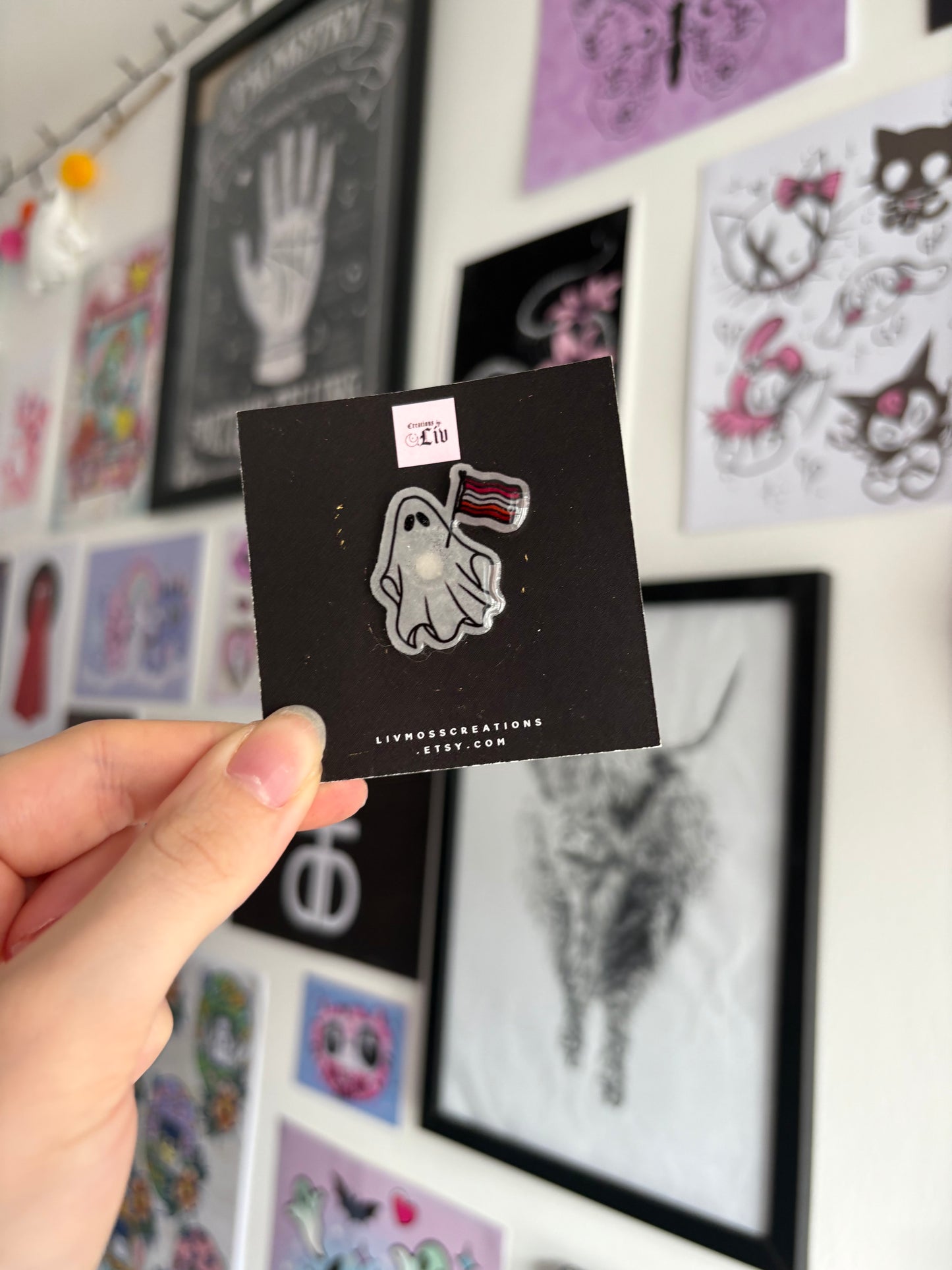 Lesbian Pride Ghost Pin