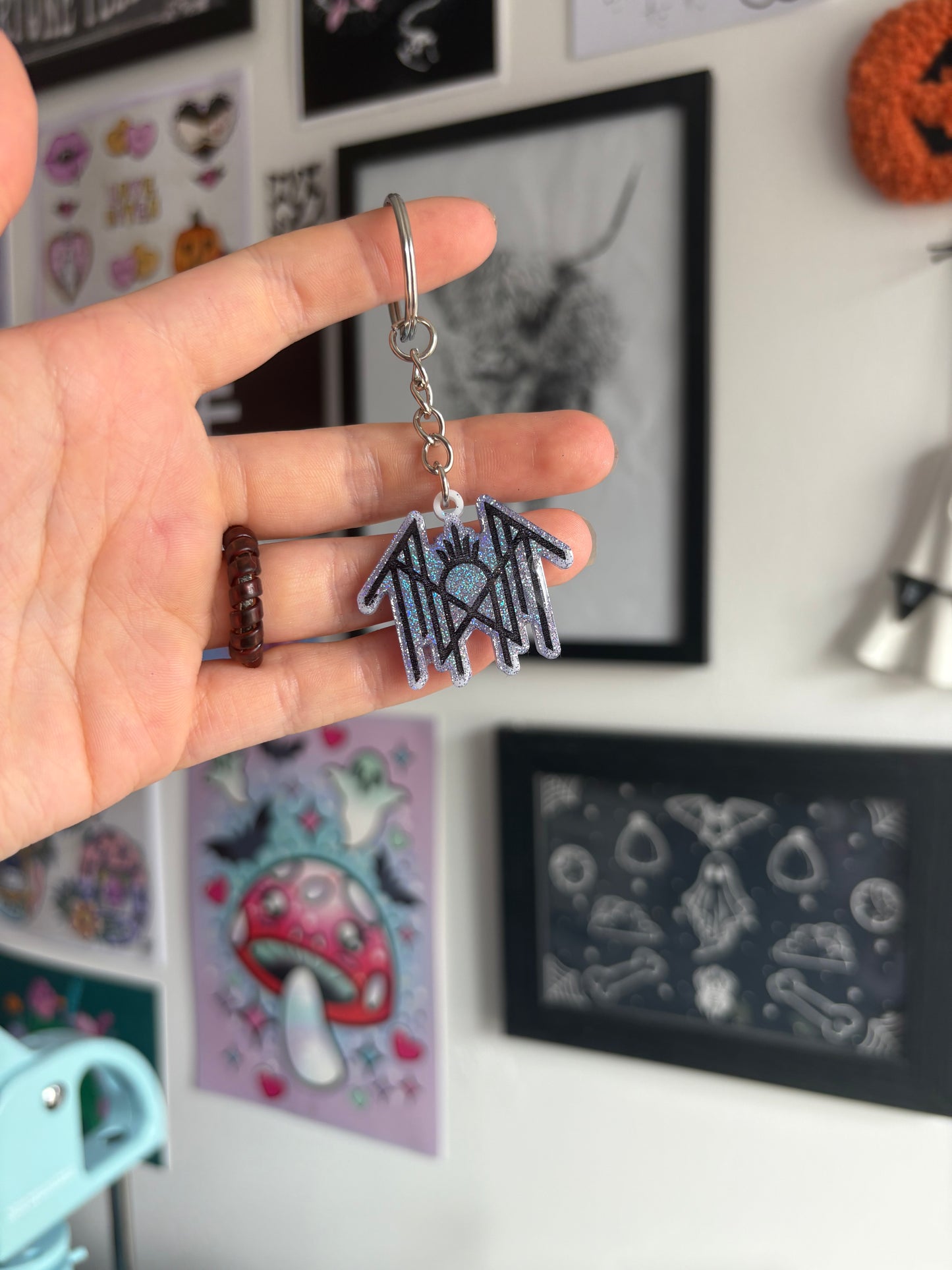 Lilac Holographic Sleepy Keyring