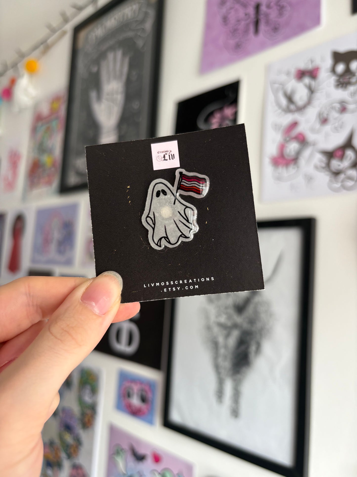 Lesbian Pride Ghost Pin